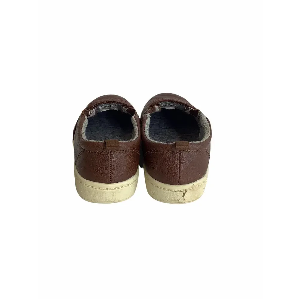 Carter's Boys Brown Faux Leather Slip On Loafers Kid's Youth Size 12